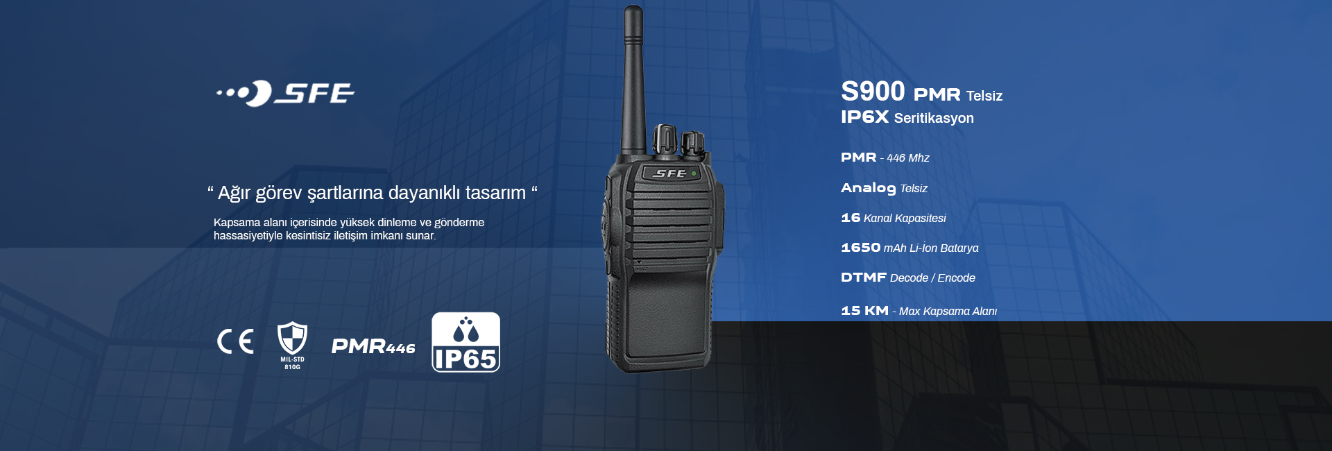 sfe s900 pmr telsiz