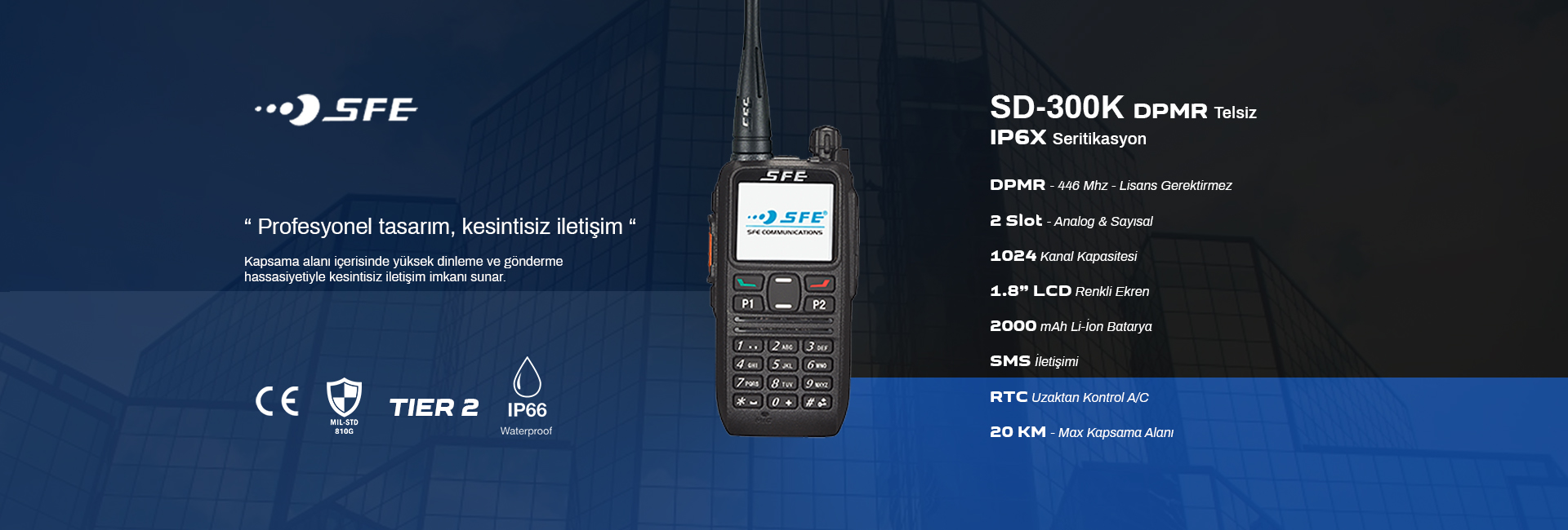 sfe sd300k dmr telsiz